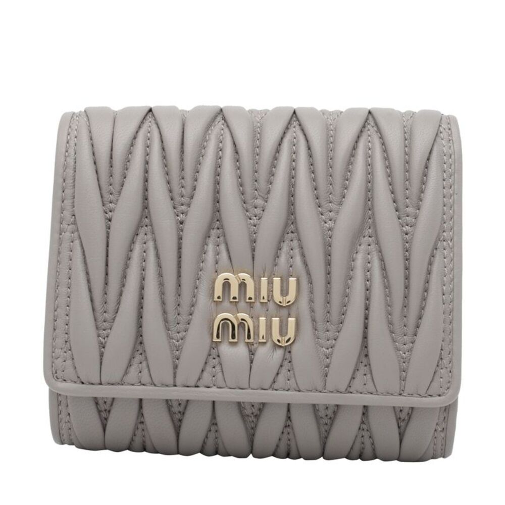 Miu Miu Women Logo Pleated Wallet